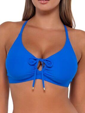 NWT! Sunsets Kauai Keyhole Top XL 36E / 34F / 32G Electric Blue